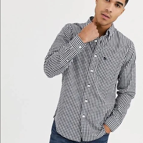 Abercrombie and Fitch navy checkered shirt! - Picture 1 of 5